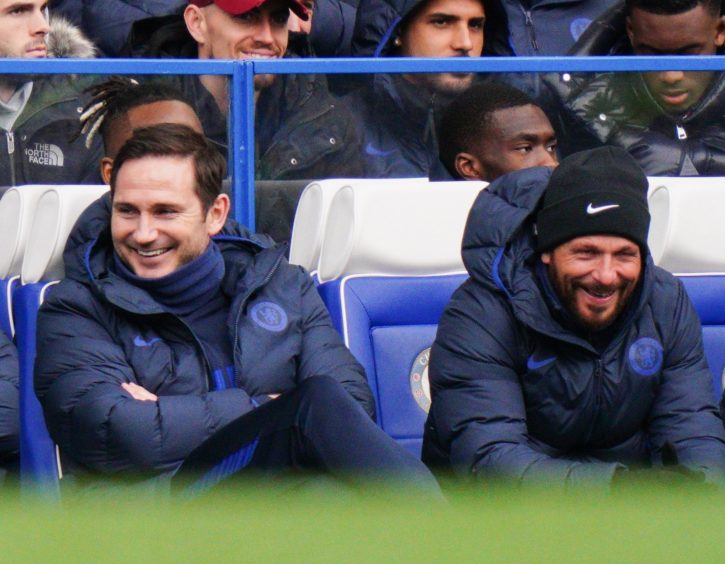 Jody Morris, right, alongside Chelsea boss Frank Lampard