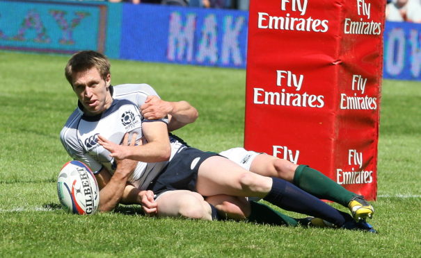 Jim Thompson in his playing days with Scotland 7s.