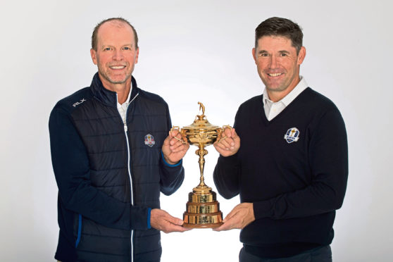 Ryder Cup captains Steve Stricker and Padraig Harrington.