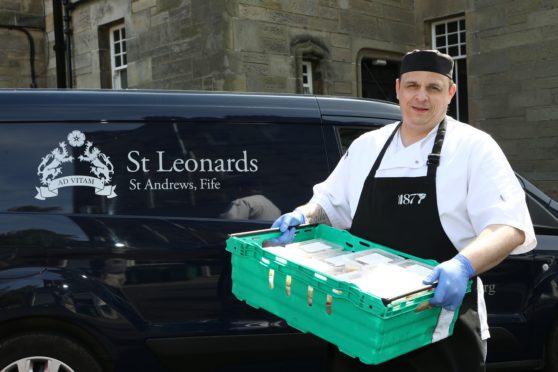 Chef Manager Darren Tonge with some of the meals at St Leonards.