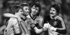 Hegarty and his Dundee United team-mates celebrate