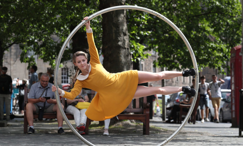 Aerial and contemporary circus performer Bev Grant took part in the 2019 Fringe show "Heroes"