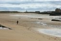 Elie beach was all but deserted on Saturday.