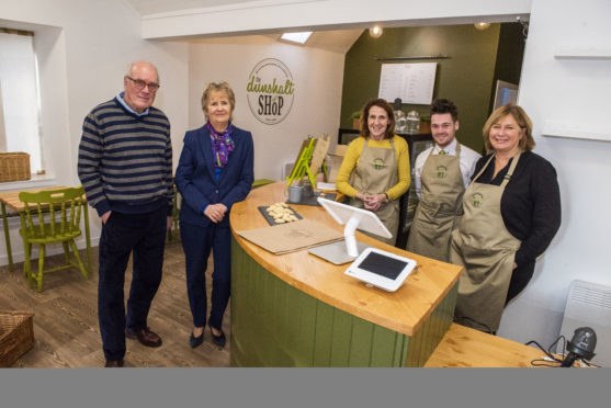 The shop had recently opened. Pic shows staff during a visit by Cabinet Secretary for Land Reform Roseanna Cunningham before the shutdown