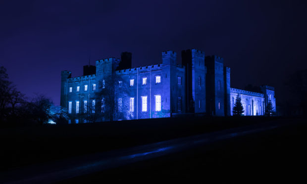 Scone Palace was lit up in blue light last night during the Clap For Carers moment.