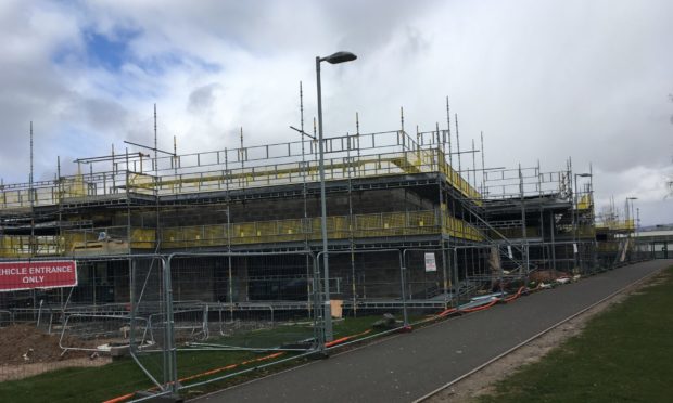 The under-construction centre on the site of the old Forfar Academy.