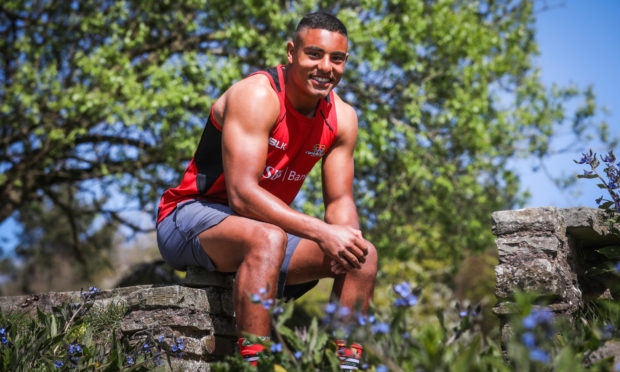 Rugby player Kaleem Barreto who is running a marathon in his back garden for NHS charities.