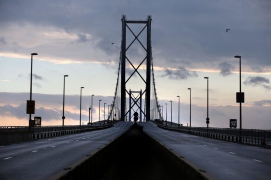 The Forth Road Bridge.