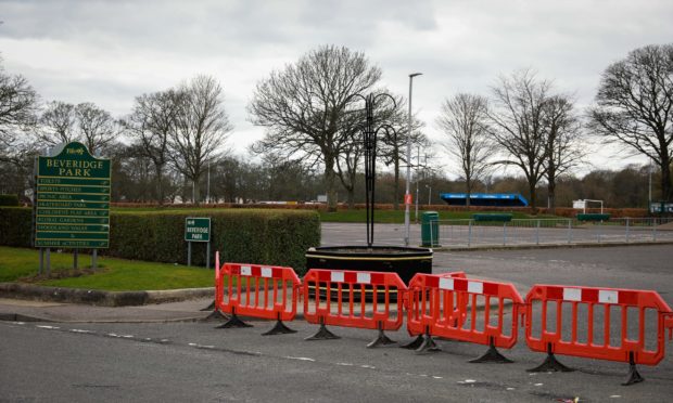 Barriers have been erected at Beveridge Park.