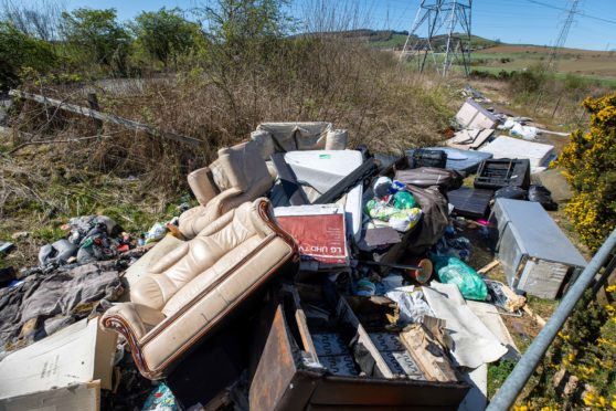 An example of fly-tipping in Fife.