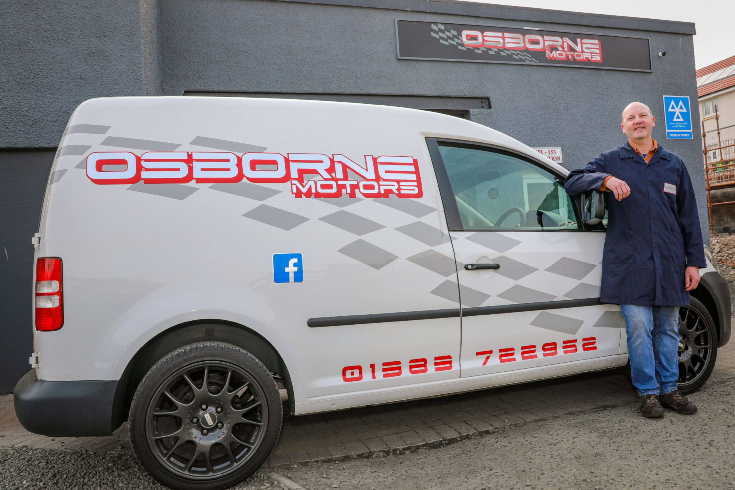Michael Osborne (Owner) of Osborne Motors after replacing the tyres of a stranded NHS Nurse when her's had been slashed at her home in Dunfermline - Friday 10th April 2020 - Steve Brown / DCT Media