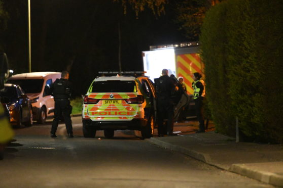 Armed police at the scene in Scone