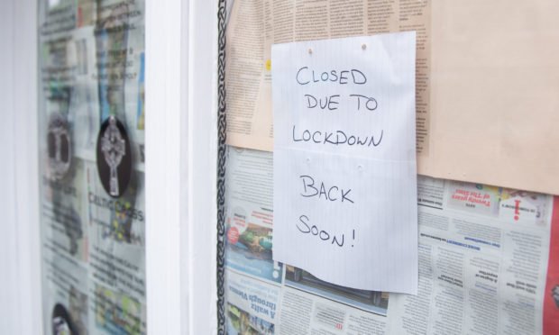 A Tayside shop closed due to the coronavirus lockdown.