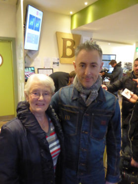 Alan Cumming, with mum Mary Darling, at The Birks Cinema in Aberfeldy.