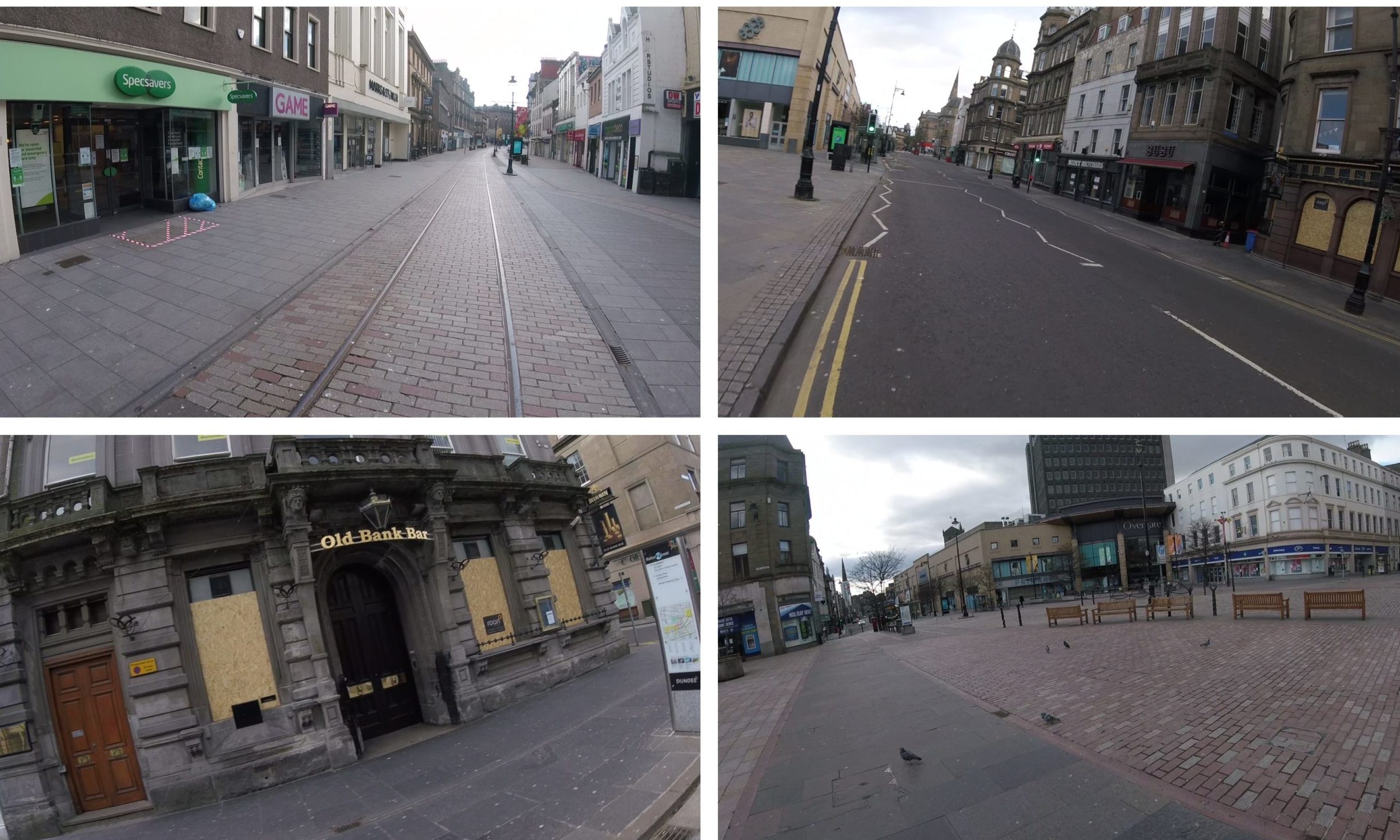 Dundee city centre on day nine of lockdown.