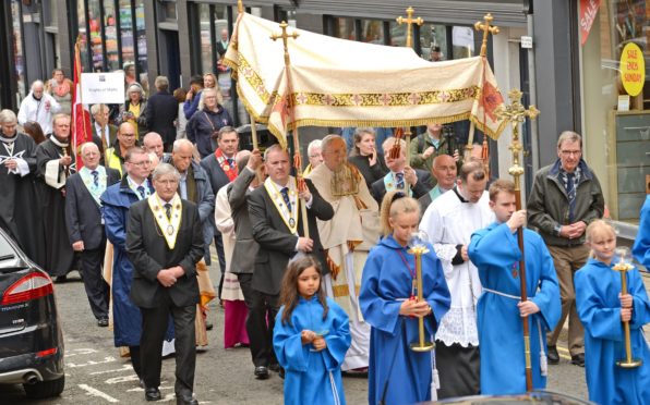 The pilgrimage attracts hundreds of people.