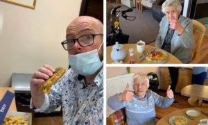 Seaton Grove staff and residents enjoying their takeaways.