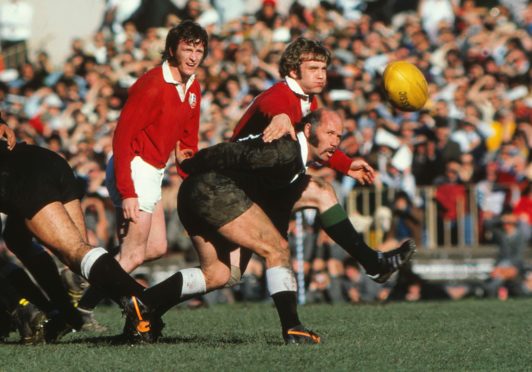 Dougie Morgan in action for the Lions on the 1977 Tour to New Zealand.