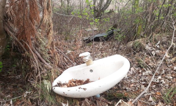 A sink dumped near Loch Cluny.