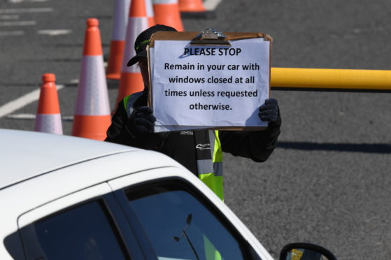 Glasgow airport testing centre during the ongoing coronavirus pandemic, on May 11, 2020