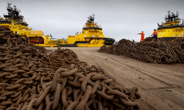 Inspection work being carried out at Montrose Port.