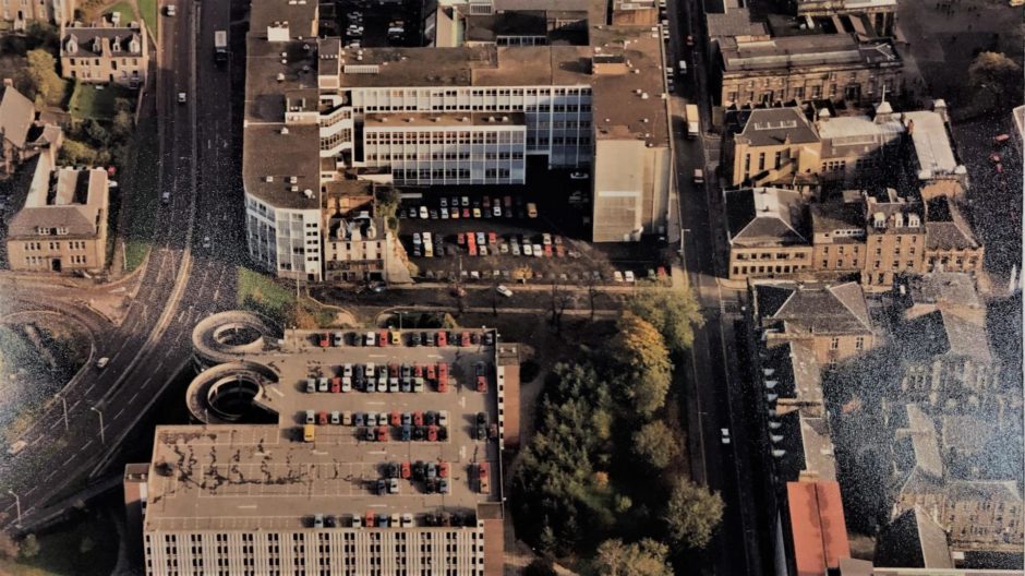 A view from above the campus in 1989.