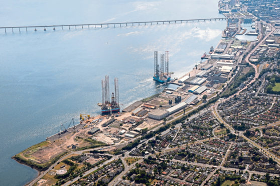 An aerial view of the Port of Dundee
