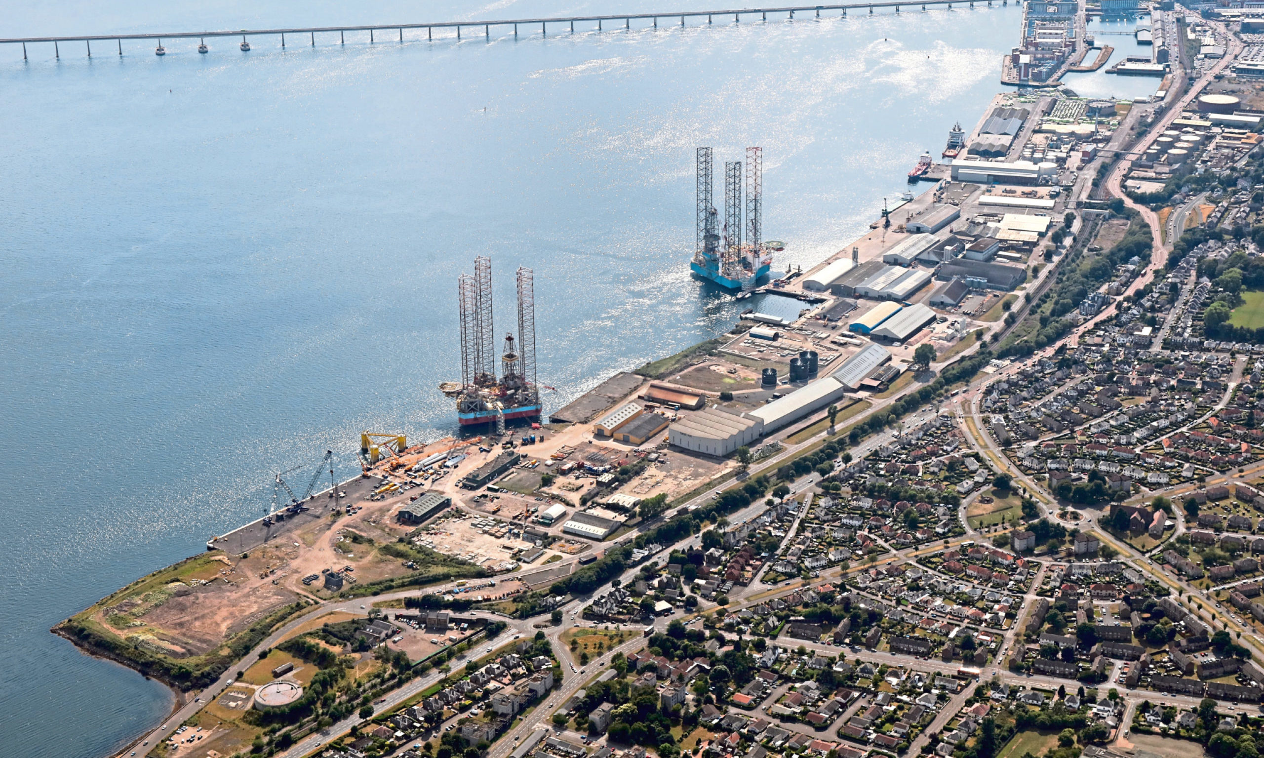An aerial view of the Port of Dundee