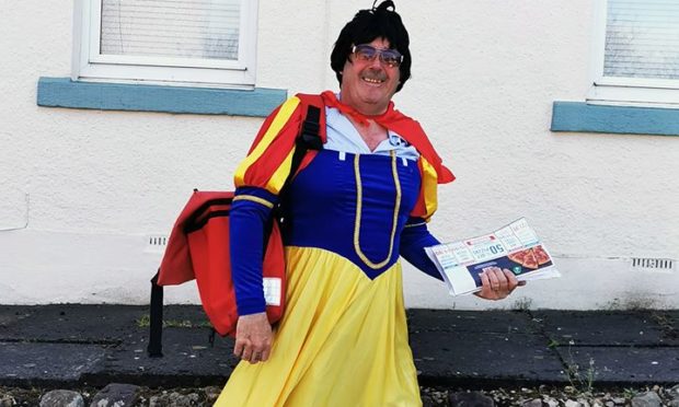 Postie Dougie Beattie has been dressing up on his round in Lundin Links and Lower Largo.