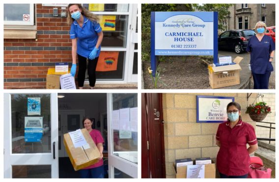 The masks have been delivered to care homes across Dundee