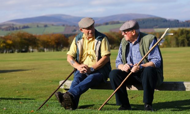 Allan Thomson, left, and Bob Wallace of' Kirrie The Fit? entertained audiences for a decade.