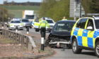 The crash on the A90 at the Tealing turnoff.