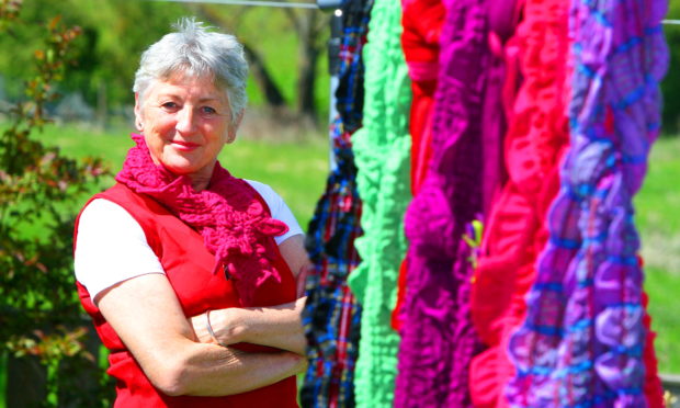Shirley Pinder, Melrose scarf maker.