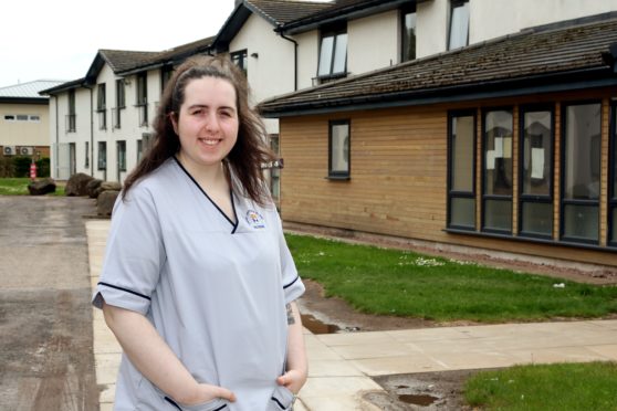 Amny Hood (20), has started her nursing career early, working at the Kingsway Care Centre in Dundee.