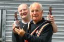 Danny Cullen of the Law Brewing Company and Denis McGurk of the "Dundee United Supporters Foundation" with the new Dundee United craft beer