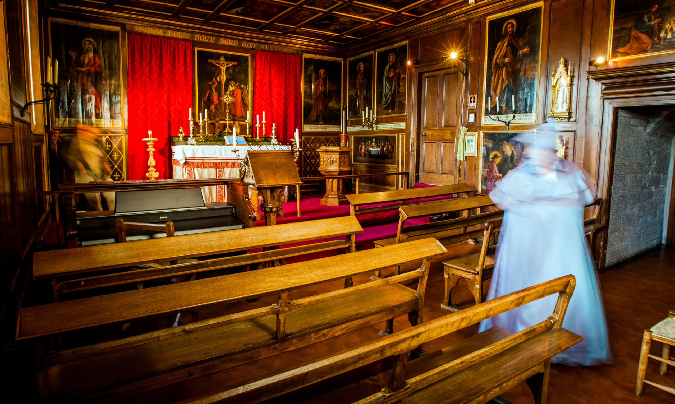 A ghostly figure in the chapel of Glamis Castle...