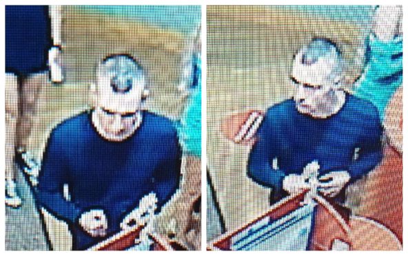 The CCTV images of the man police wish to speak to.
