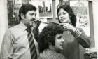 Hairstyles of the 1970s! Client Alex Ross gets his curly mop chopped in Dundee in January 1978.