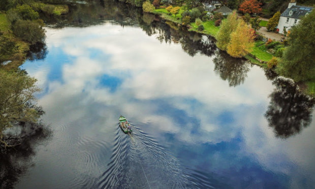 The River Tay at the Kinnaird Estate.