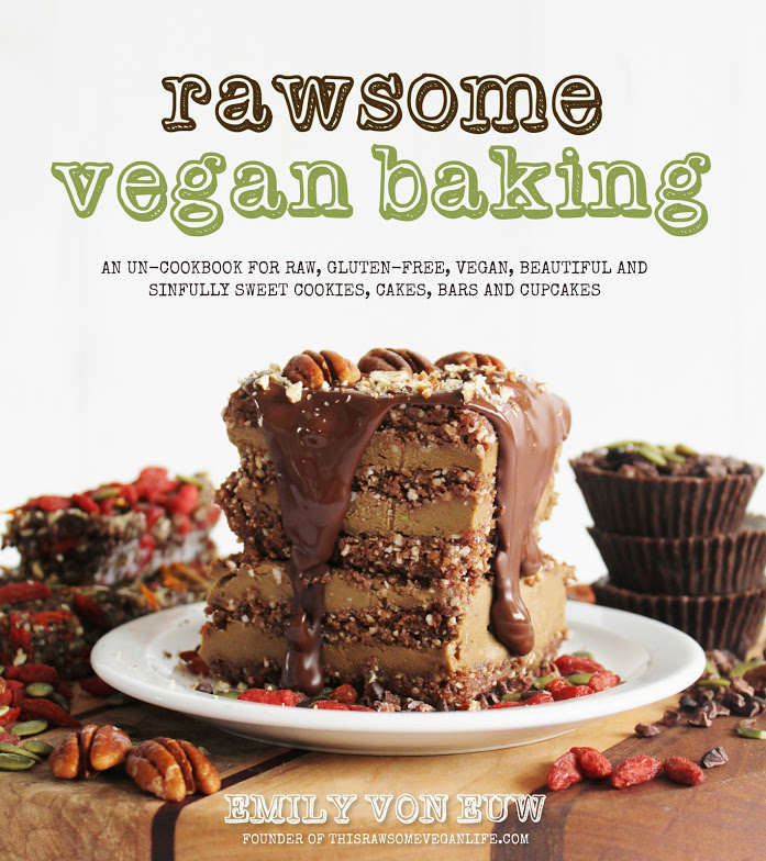 The front cover of Rawsome Vegan Baking by Emily von Euw