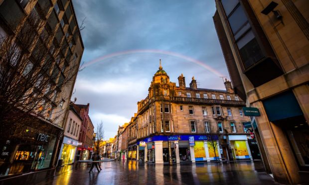 Perth city centre during lockdown in May 2020. Image: Steven MacDougall/DC Thomson.