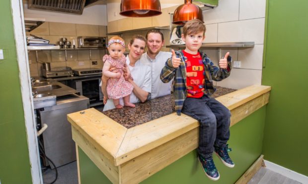 David Barnett and partner Marie Schade-Weskott and children William Barnett and Sophie Rose Barnett in their new premises. Blasta.