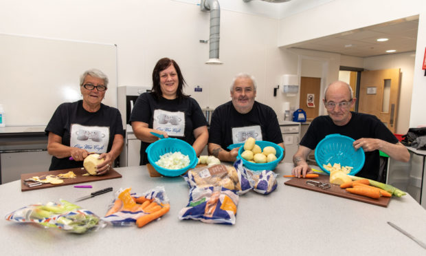 Linzi Forbes, second left, with volunteers from Oor Wee Cafe, Kelty.