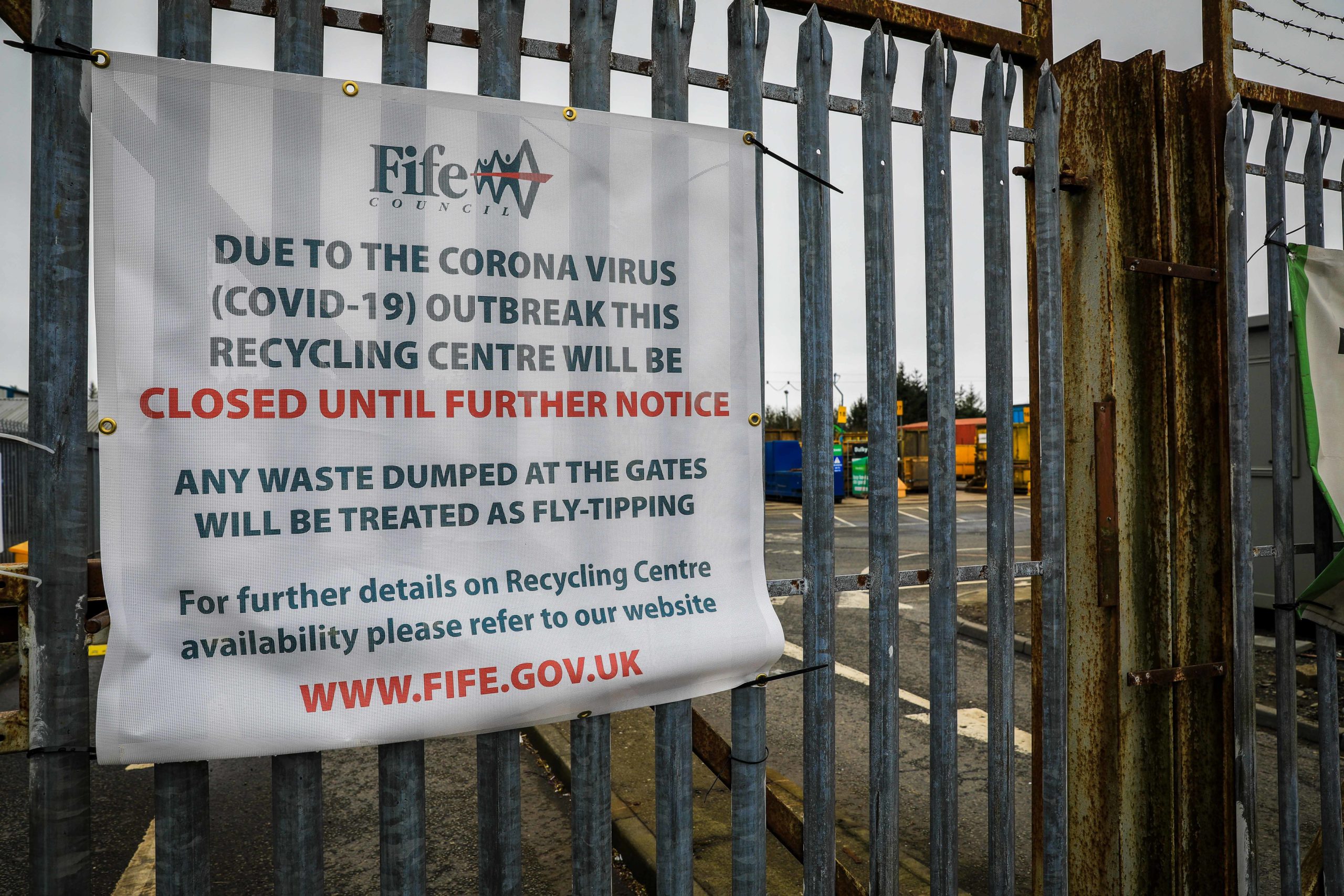 Glenrothes Recycling Centre is among the five in Fife to reopen on Monday.