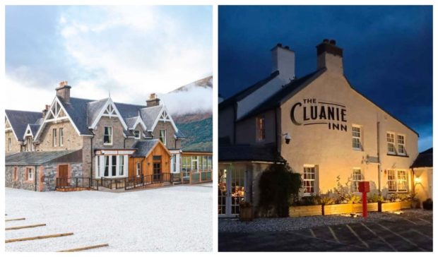 The Cluanie Inn and the Whispering Pine Lodge.