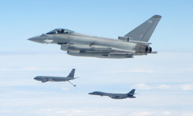 1 (F) Squadron Typhoons, based at RAF Lossiemouth on a previous mission
