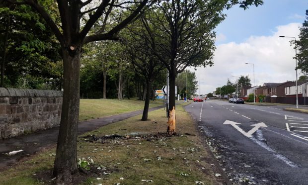 The scene of the crash in South Street.