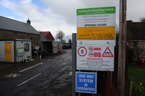 Carnoustie recycling centre will be among those re-opening on July 1.