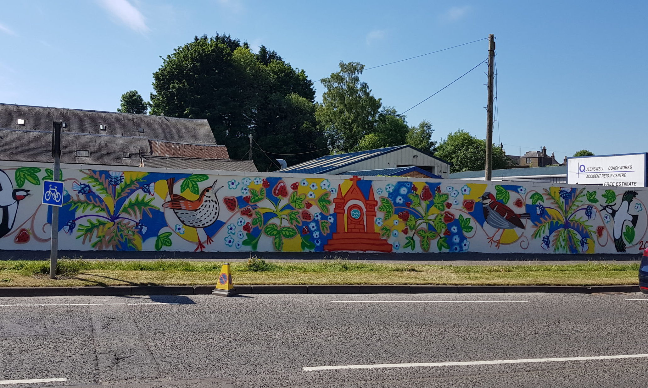The wall mural on Queenswell Road.