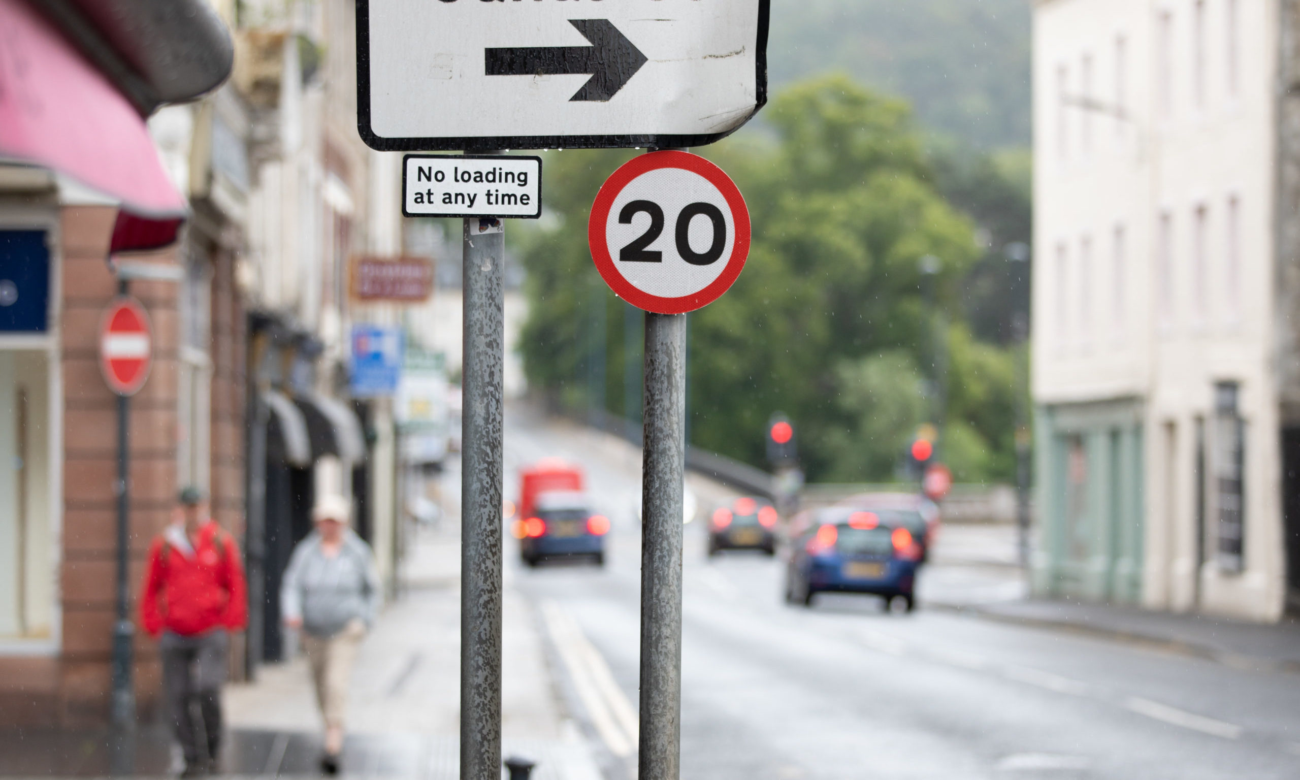 Newly installed 20mph signs in Perth city centre
